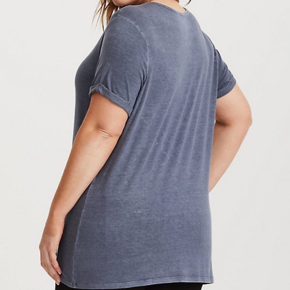 Torrid Washed Grey Lace Up Tee - Picture 2 of 2